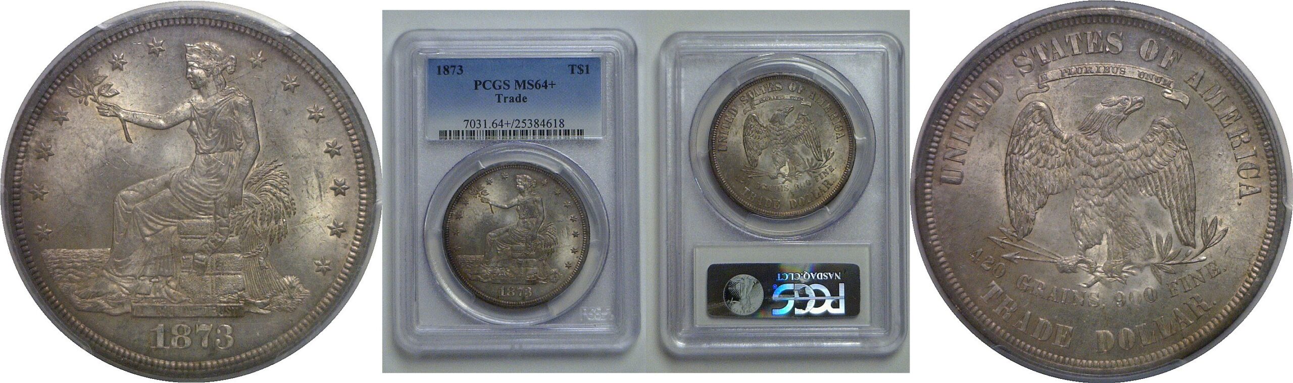 1873 Trade Dollar   PCGS MS-64+