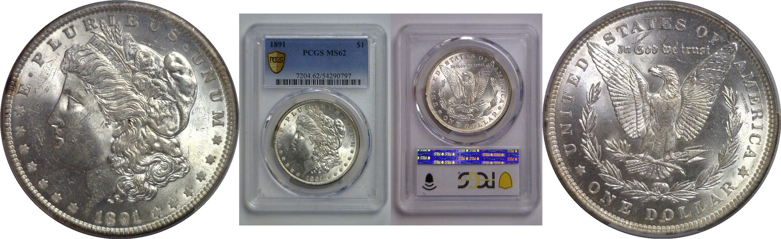 1891 Morgan Dollar   PCGS MS-62