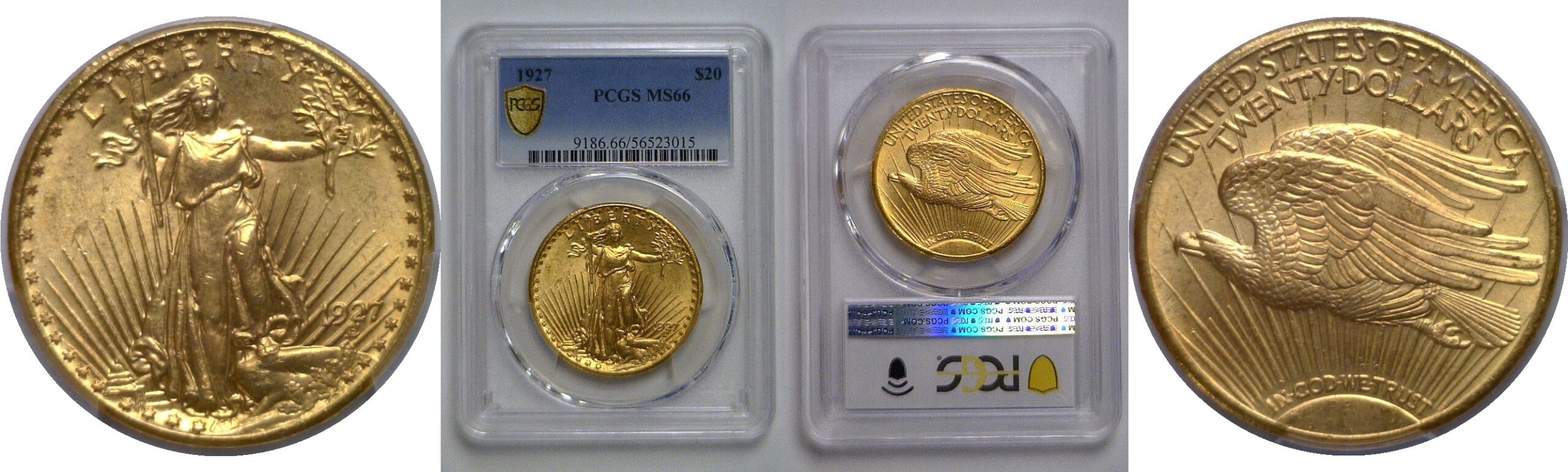 1927 $20 St. Gaudens   PCGS MS-66
