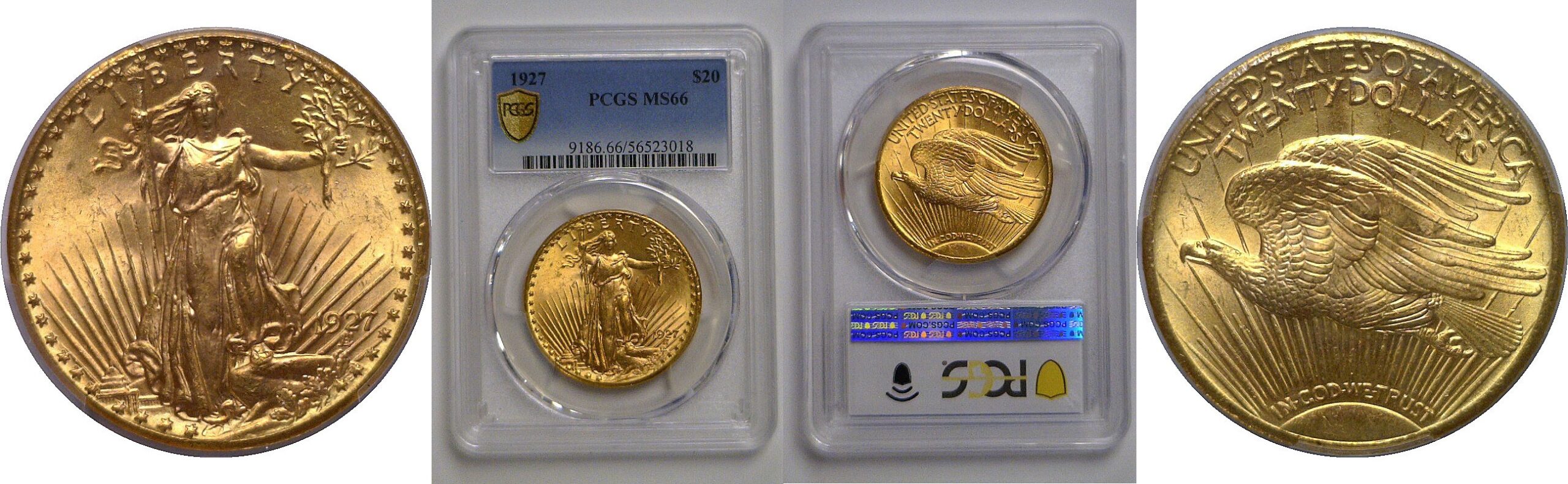 1927 $20 St. Gaudens   PCGS MS-66