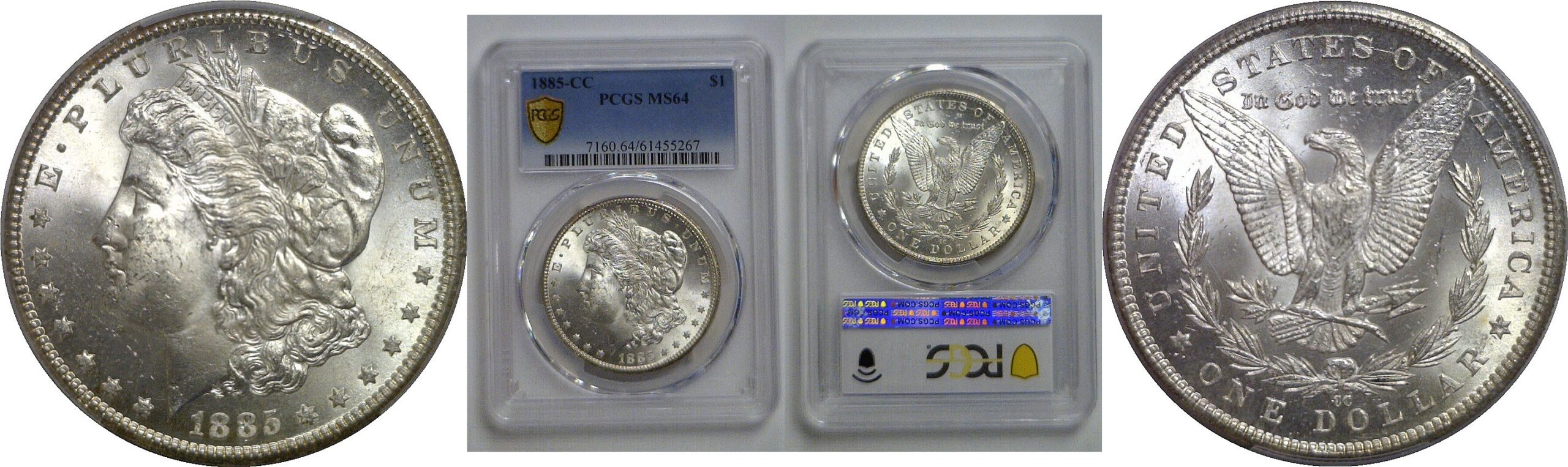 1885-CC Morgan Dollar   PCGS MS-64