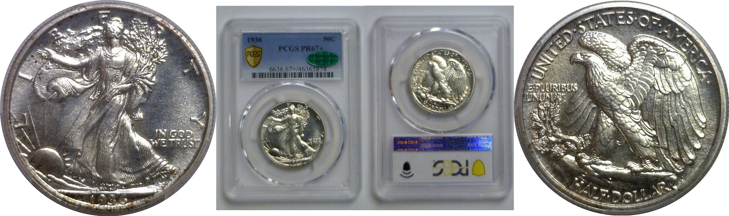 1936  Walking Liberty Half Dollar   PCGS PR-67+ CAC