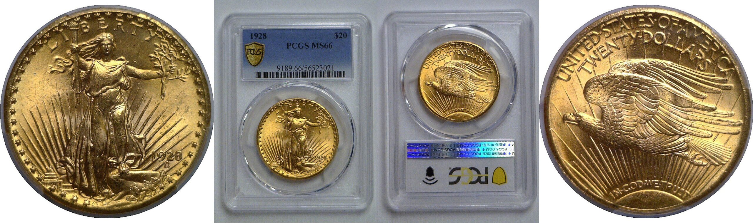 1928 $20 St. Gaudens   PCGS MS-66