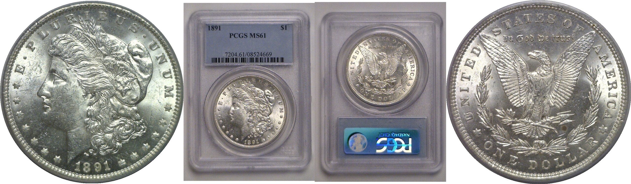 1891 Morgan Dollar   PCGS MS-61
