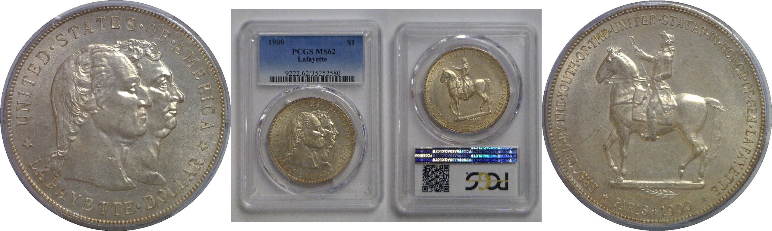 1900 Lafayette Commemorative Silver Dollar   PCGS MS-62