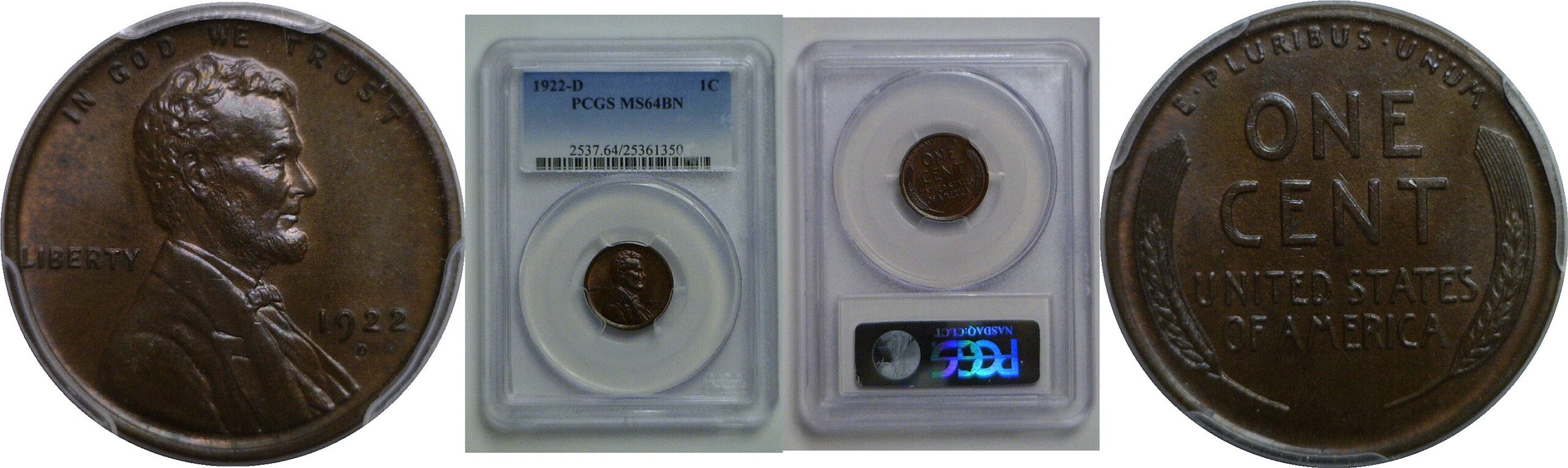 1922-D Lincoln Cent   PCGS MS-64 BN