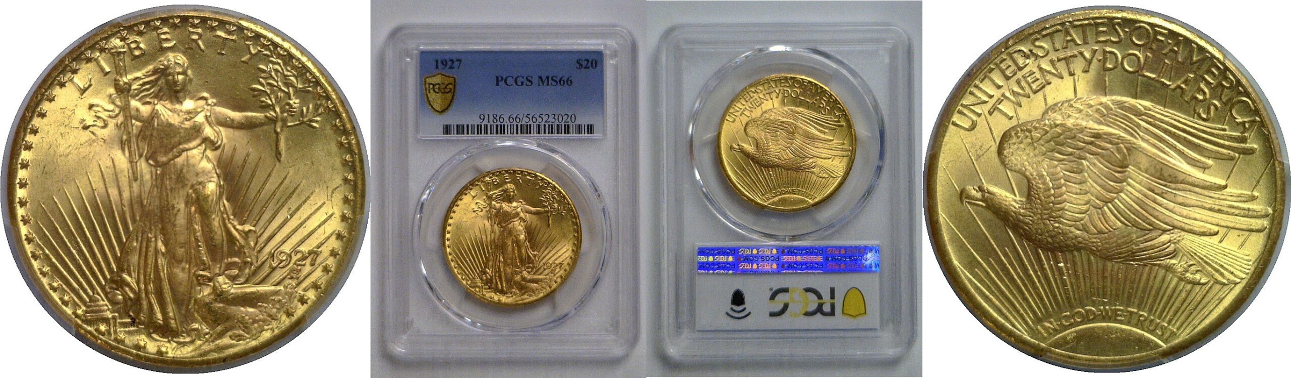 1927 $20 St. Gaudens   PCGS MS-66