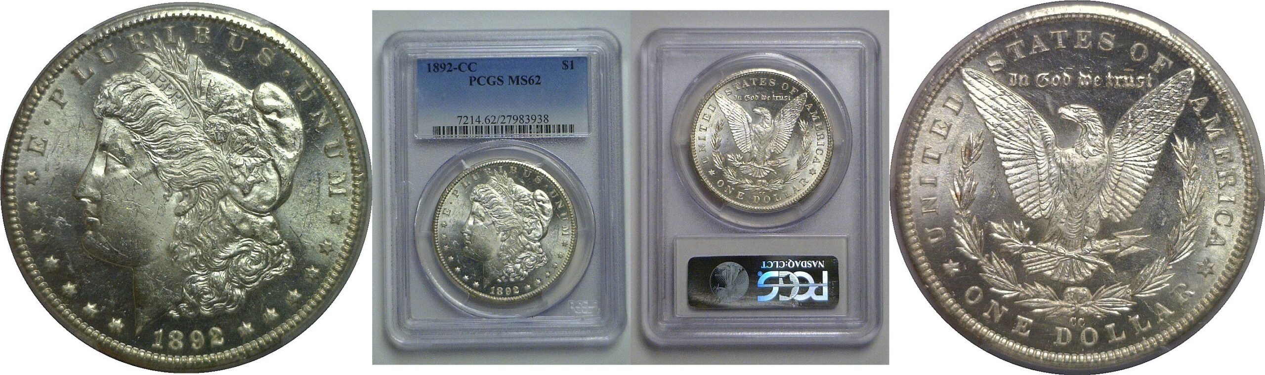 1892-CC Morgan Dollar   PCGS MS-62