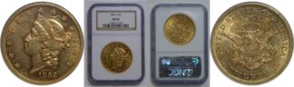 1863  $20 Liberty   NGC AU-55