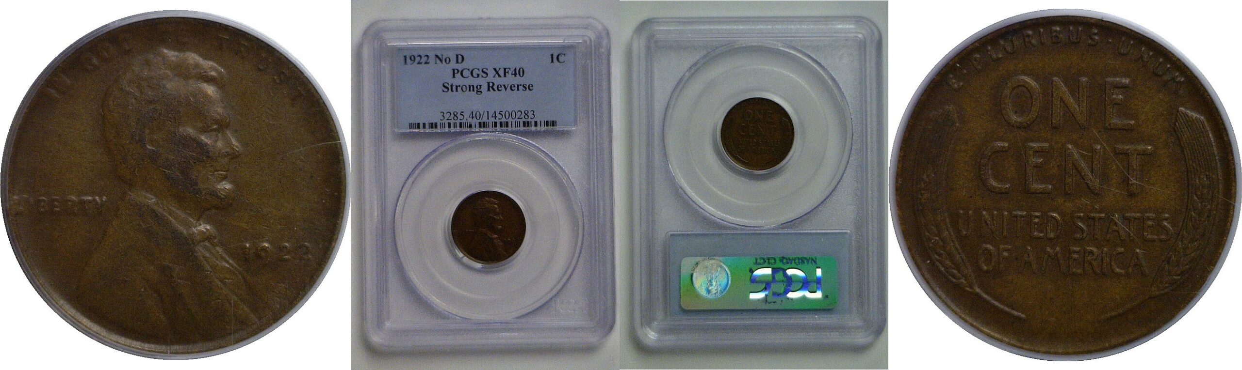 1922 No D   Lincoln Cent   PCGS XF-40