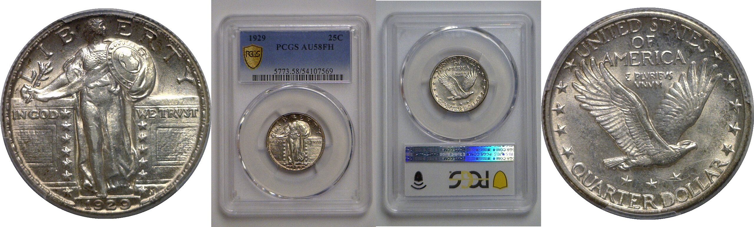 1929 Standing Liberty Quarter   PCGS AU-58 FH