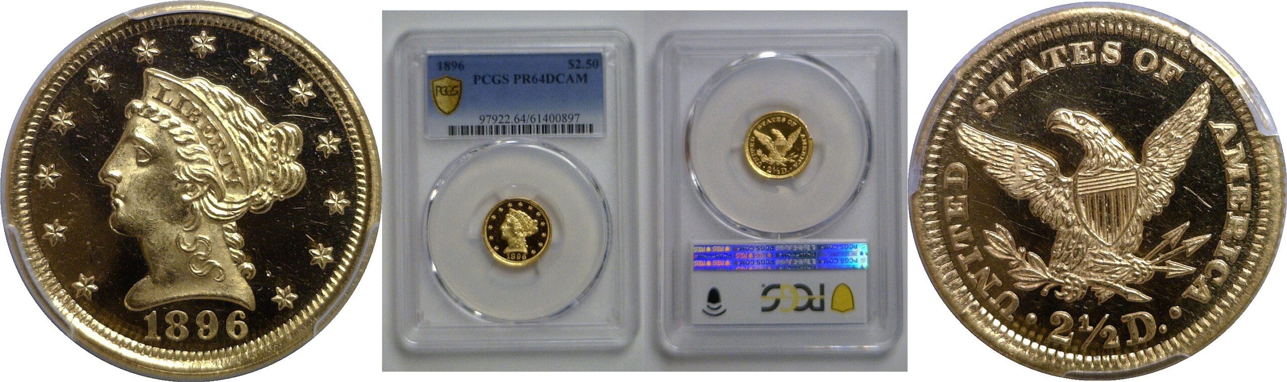 1896 $2 1/2 Liberty   PCGS PR-64 DCAM