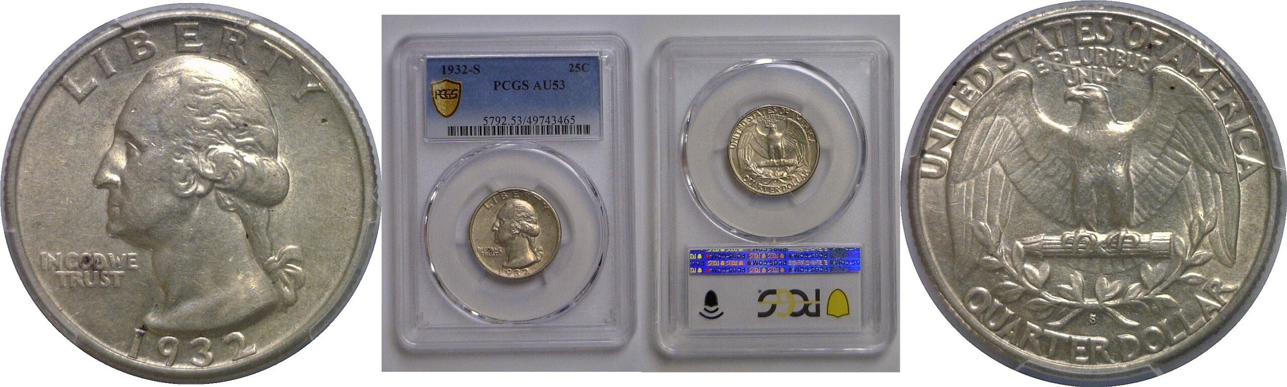 1932-S Washington Quarter   PCGS AU-53