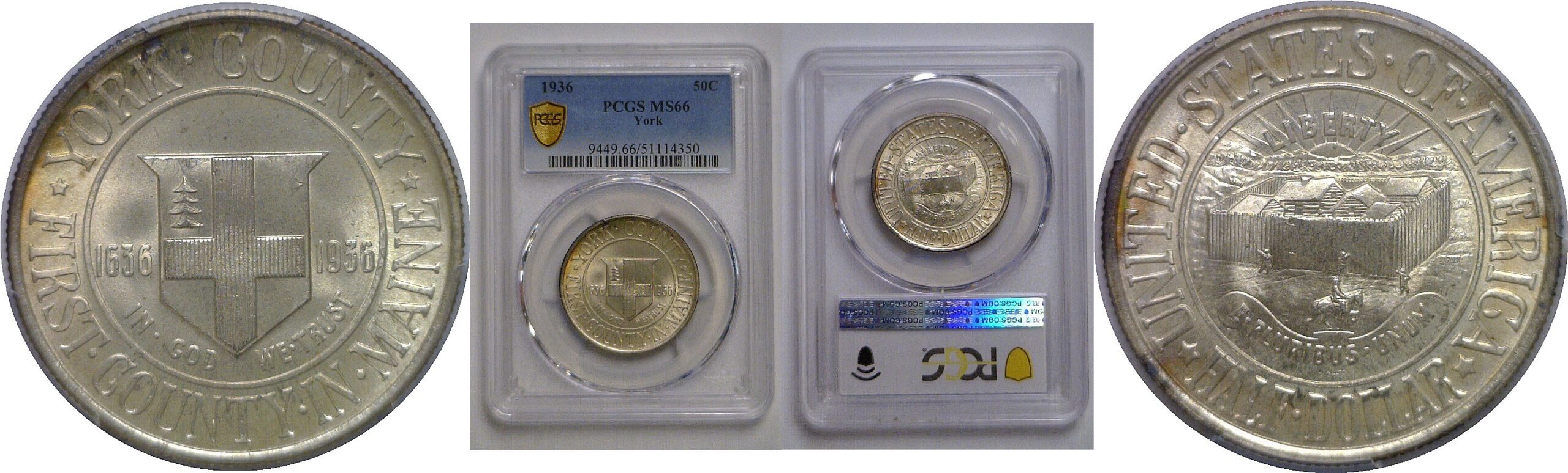 1936 York Commemorative Half Dollar   PCGS MS-66