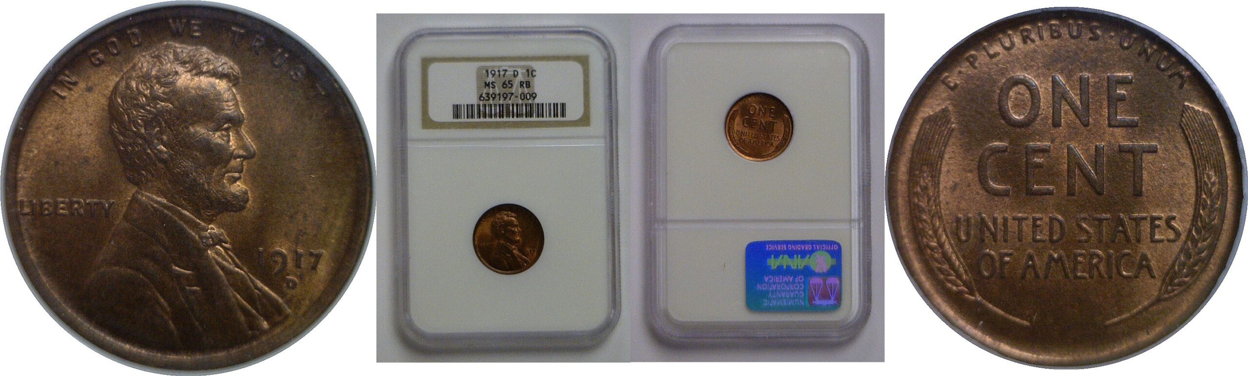 1917-D Lincoln Cent   NGC MS-65 RB