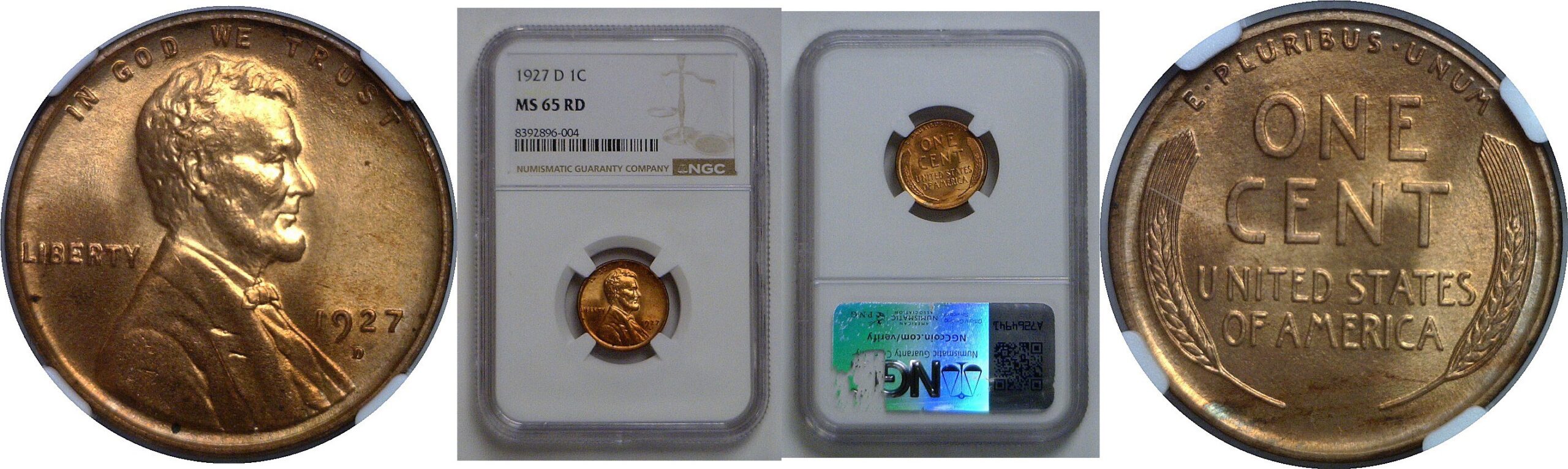 1927-D Lincoln Cent   NGC MS-65 RD