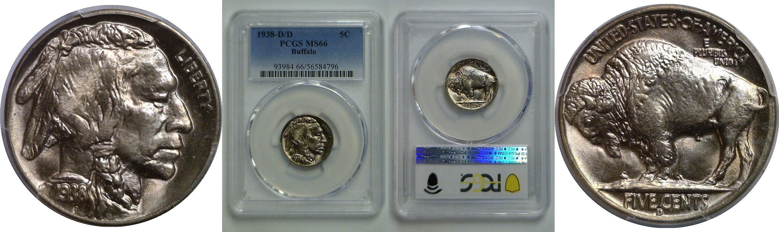 1938-D/D   Buffalo Nickel   PCGS MS-66
