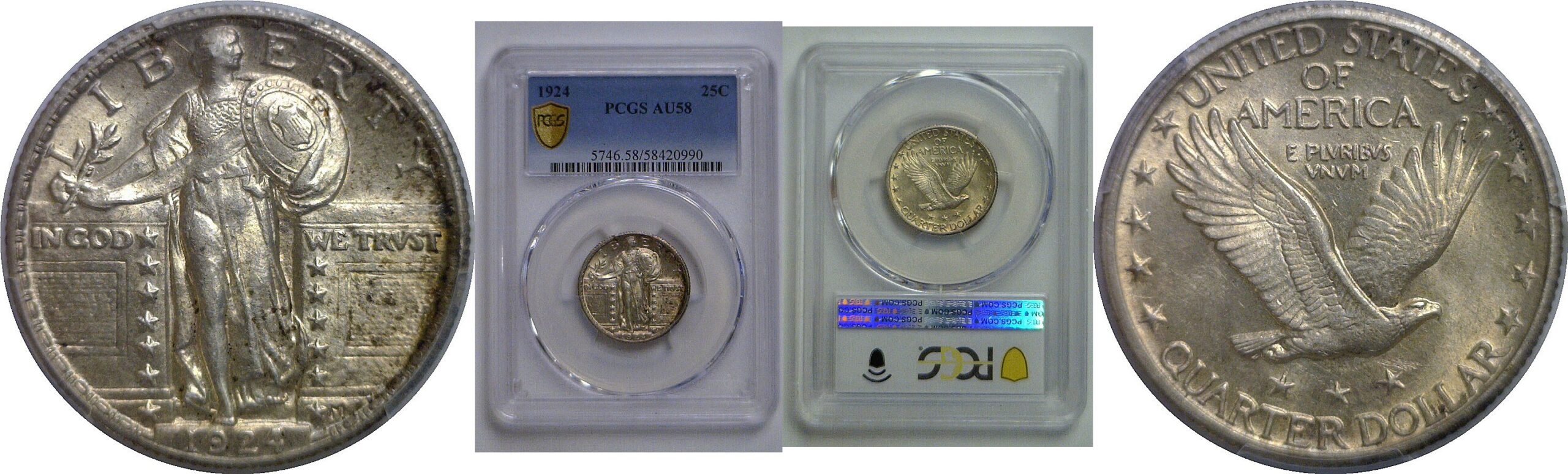 1924 Standing Liberty Quarter   PCGS AU-58