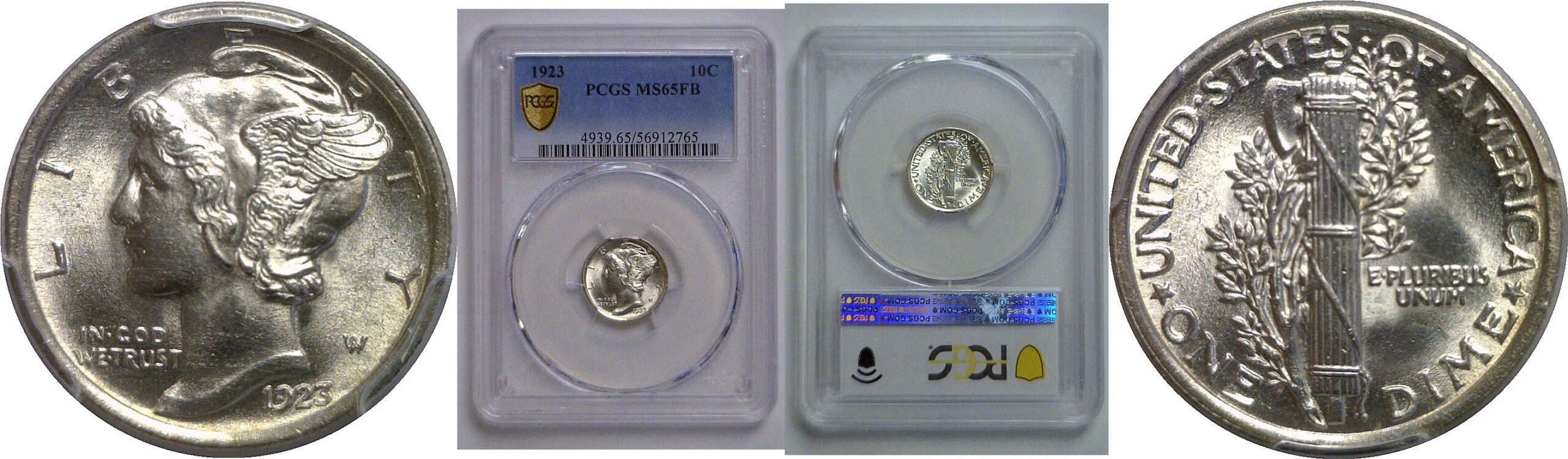 1923 Mercury Dime   PCGS MS-65 FB