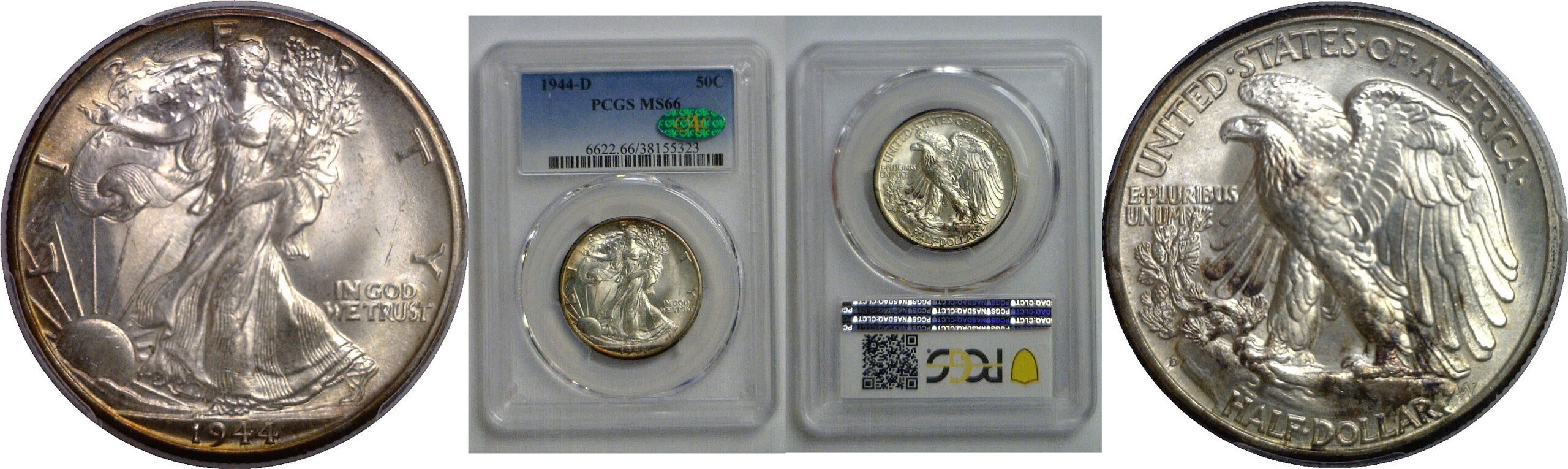 1944-D Walking Liberty Half Dollar   PCGS MS-66  CAC