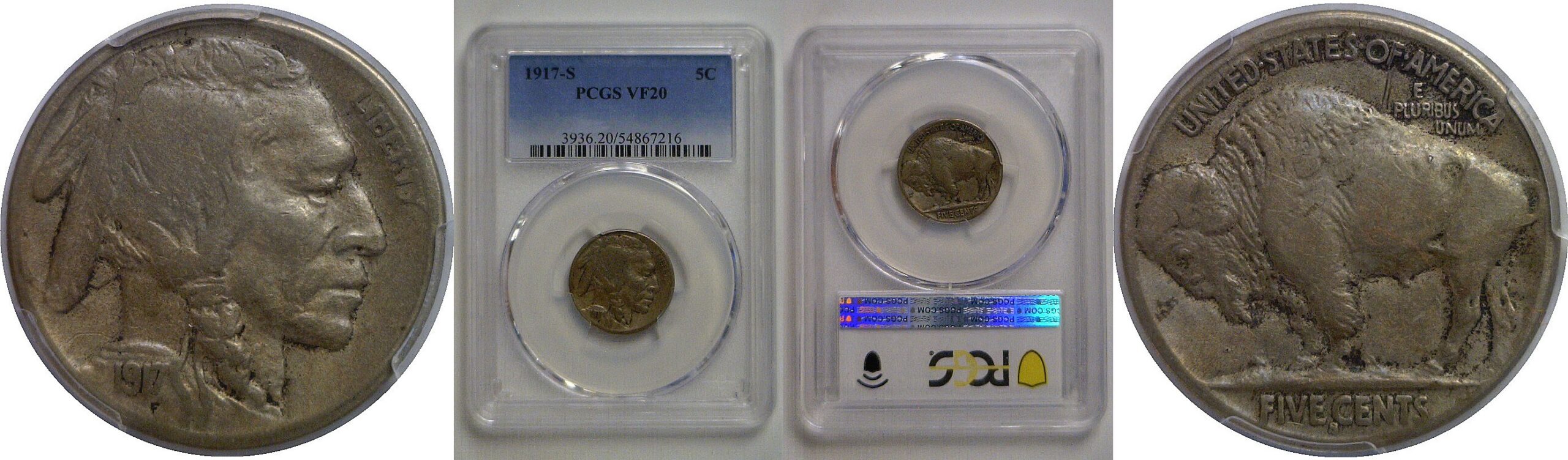 1917-S Buffalo Nickel   PCGS VF-20