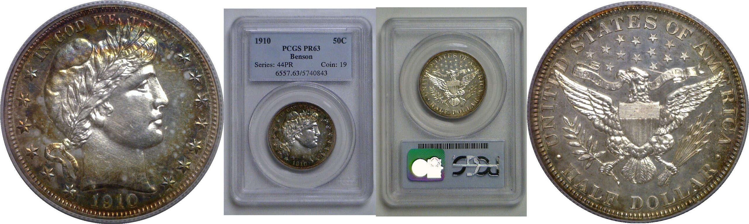 1910 Barber Half Dollar   PCGS PR-63