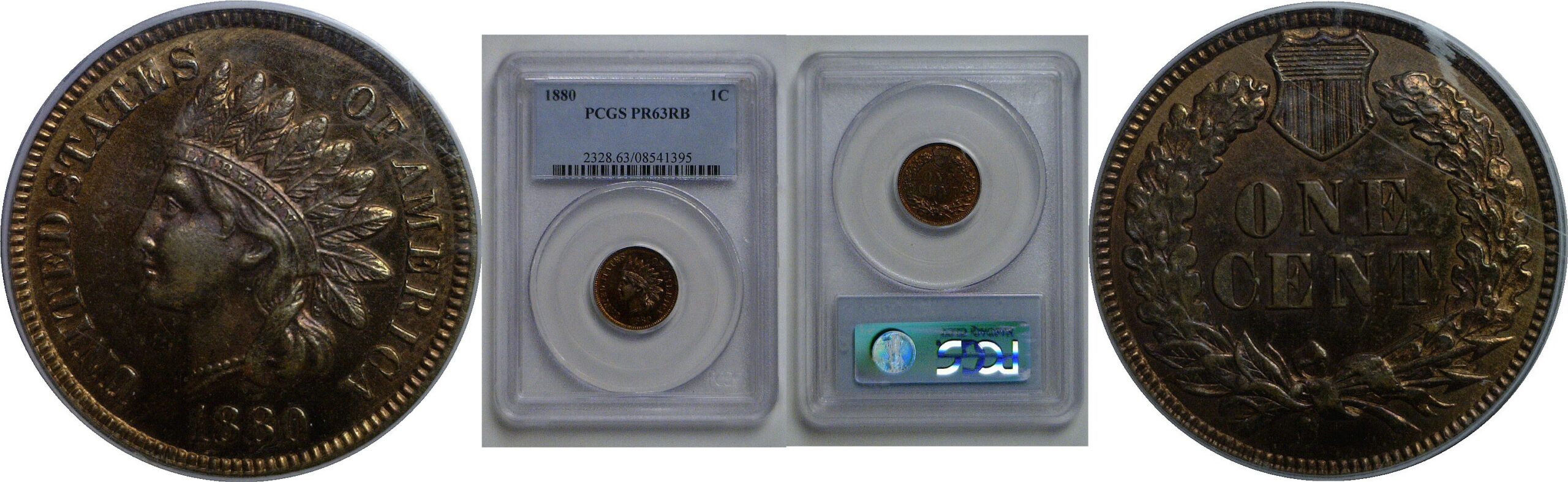 1880 Indian Head Cent   PCGS PR-63 RB
