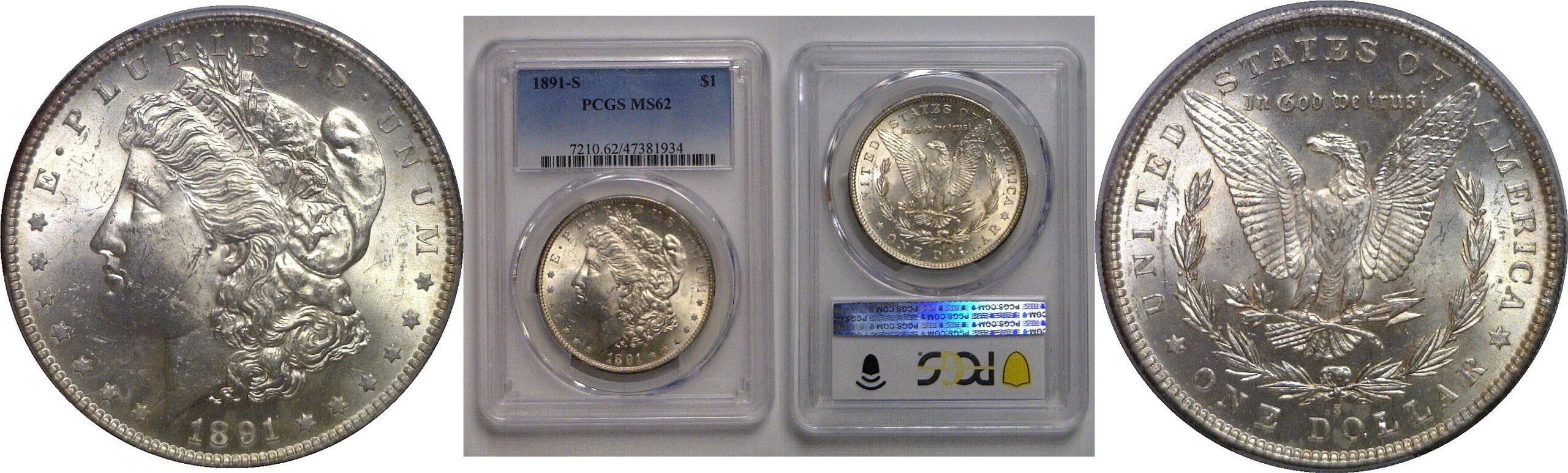 1891-S Morgan Dollar   PCGS MS-62