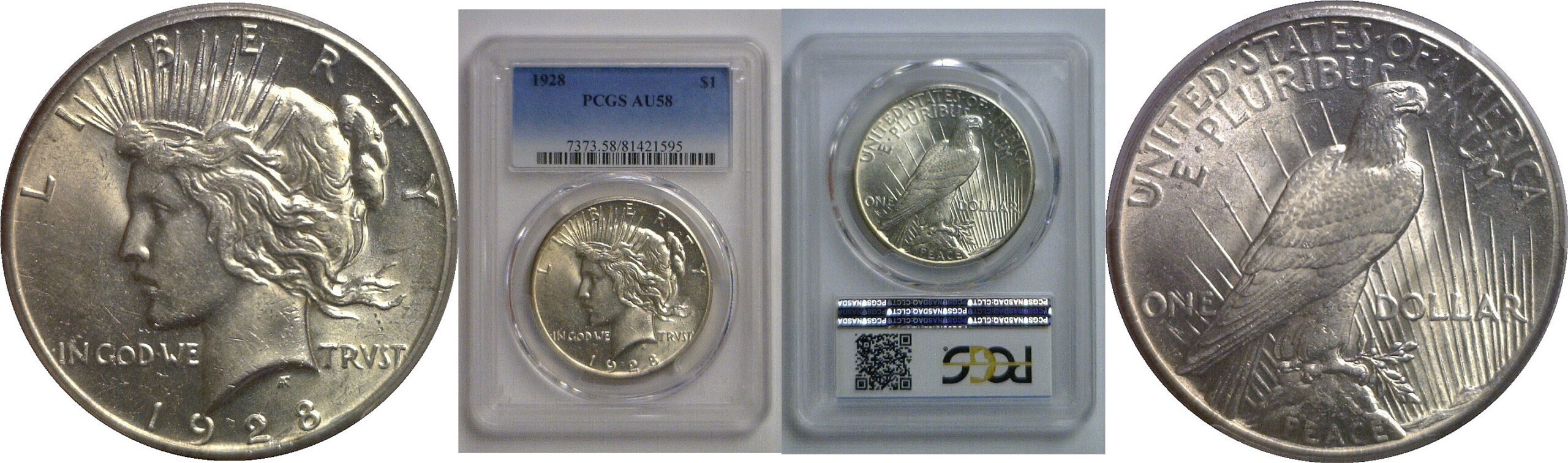 1928 Peace Dollar   PCGS AU-58