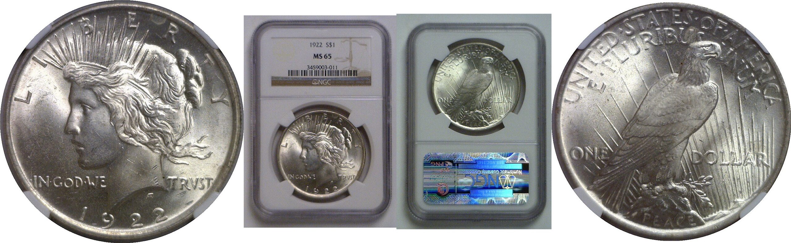 1922 Peace Dollar   NGC MS-65