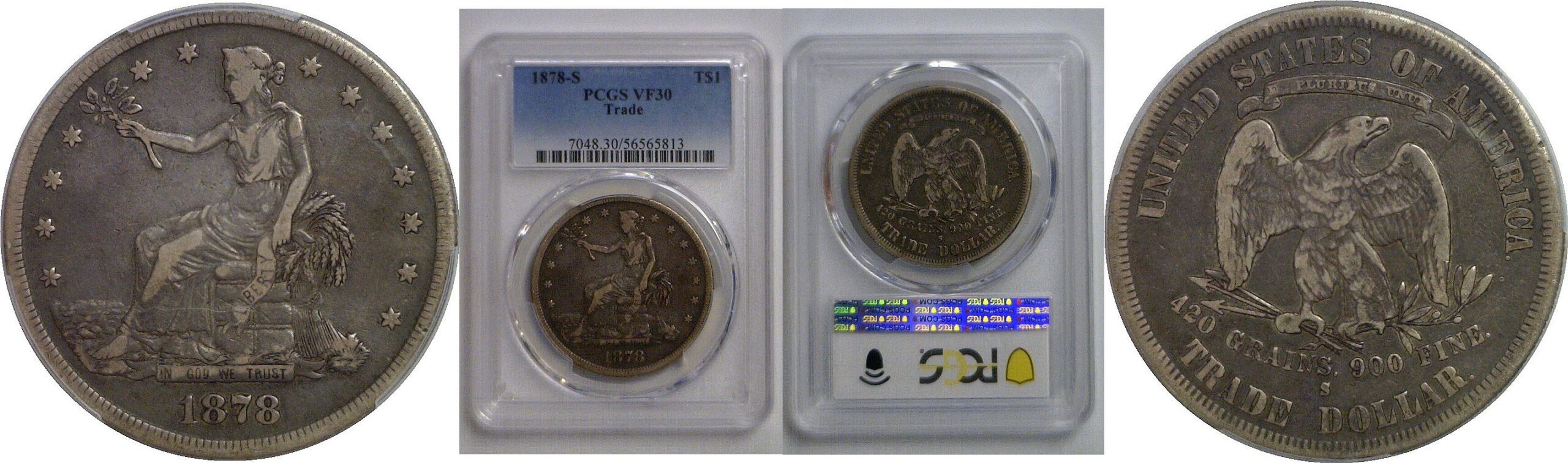 1878-S Trade Dollar   PCGS VF-30