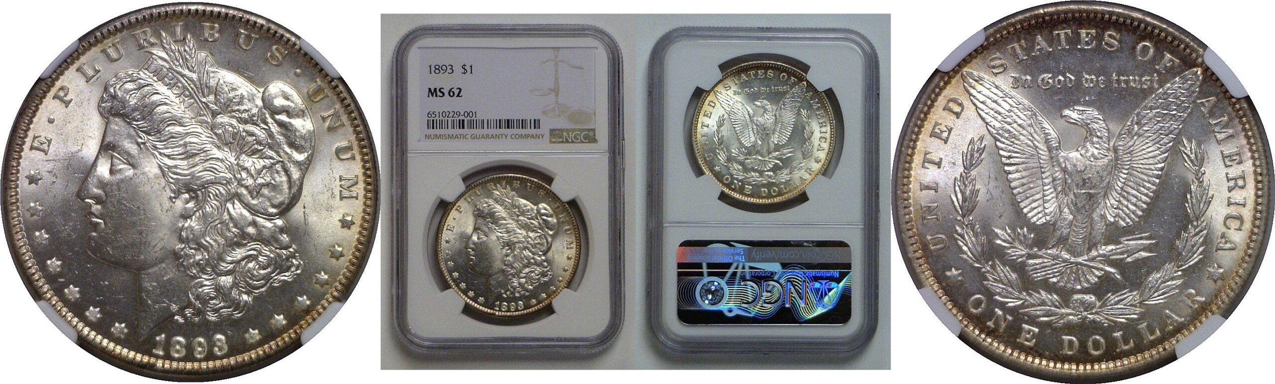 1893 Morgan Dollar   NGC MS-62