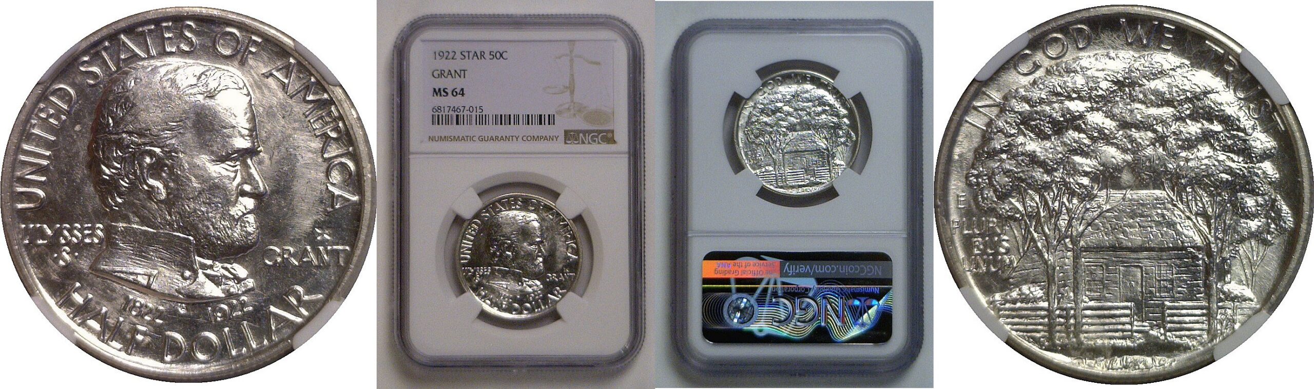 1922 Grant Star   Commemorative Half Dollar   NGC MS-64
