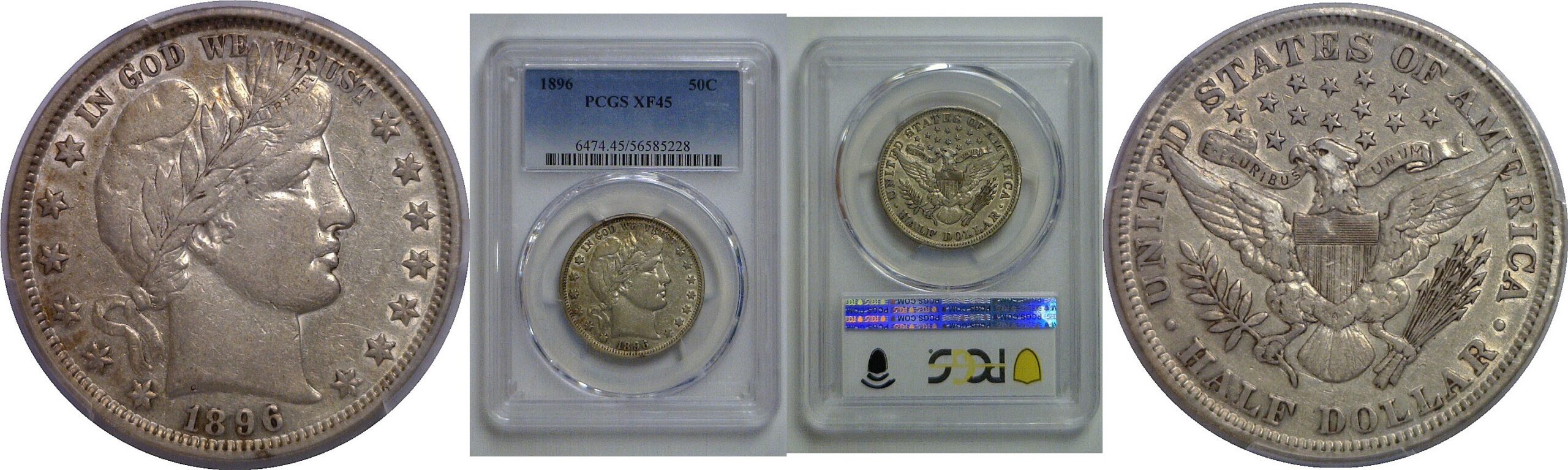 1896 Barber Half Dollar   PCGS XF-45