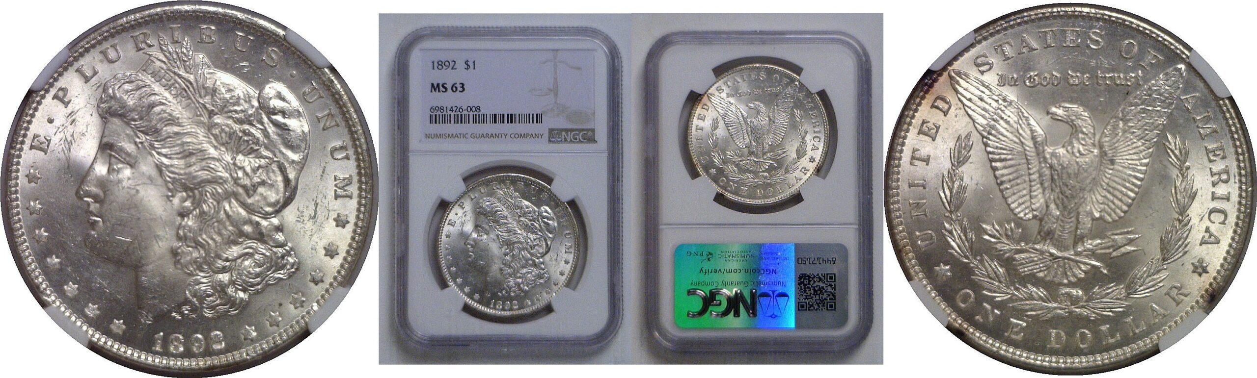 1892 Morgan Dollar   NGC MS-63