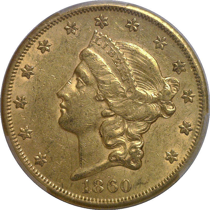 1860-S $20 Liberty PCGS AU-58 - Image 2