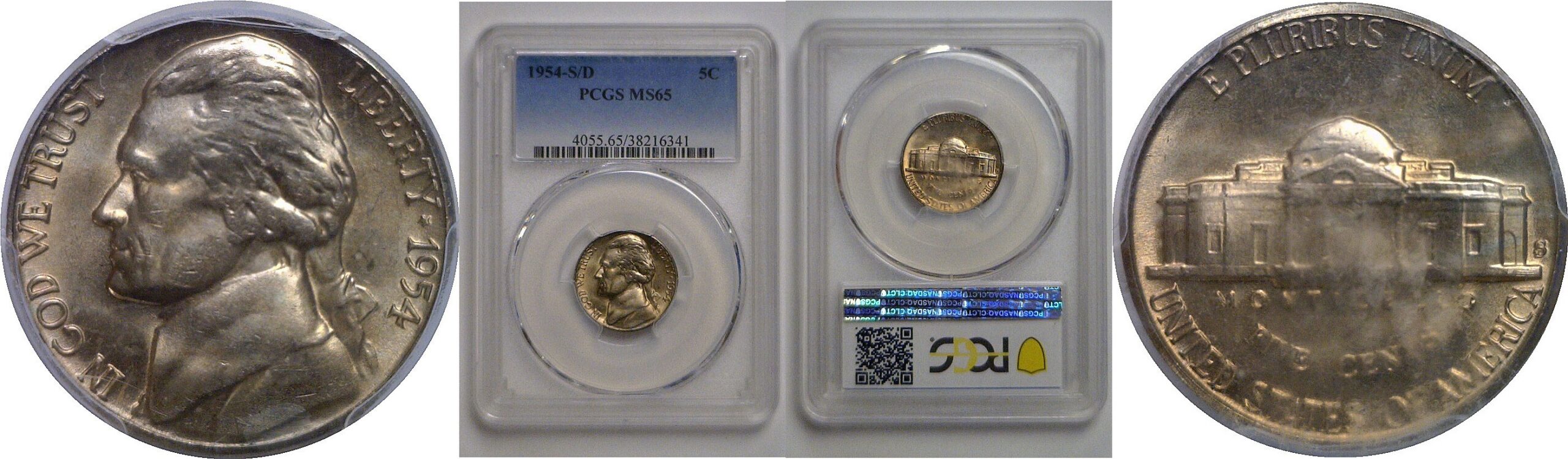 1954-S/D Jefferson Nickel   PCGS MS-65