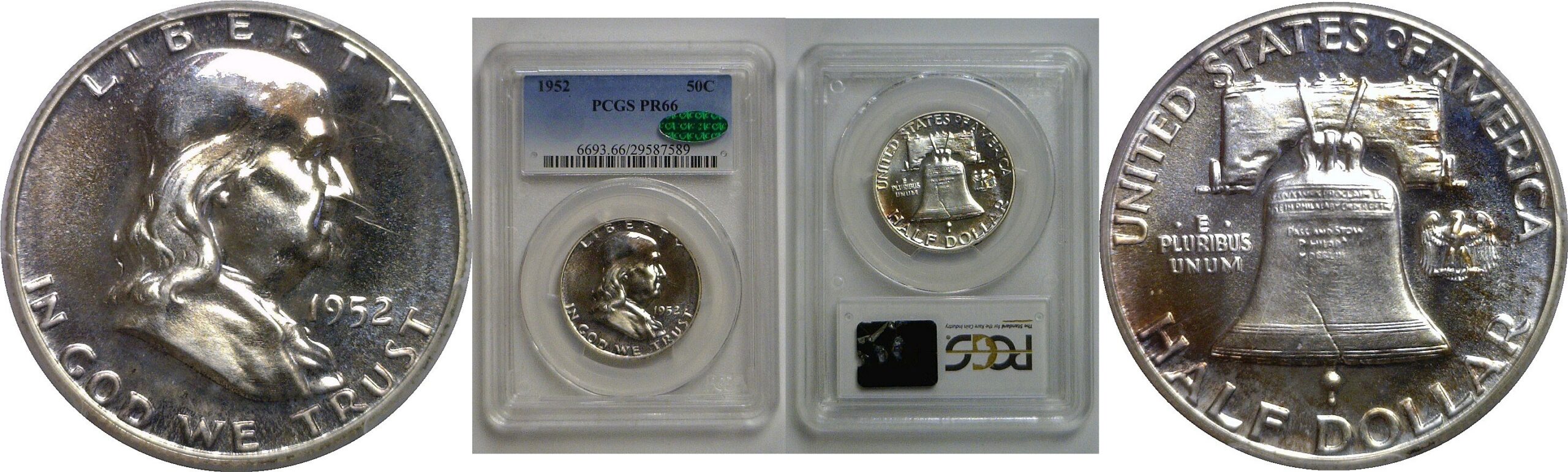 1952 Franklin Half Dollar   PCGS PR-66 CAC