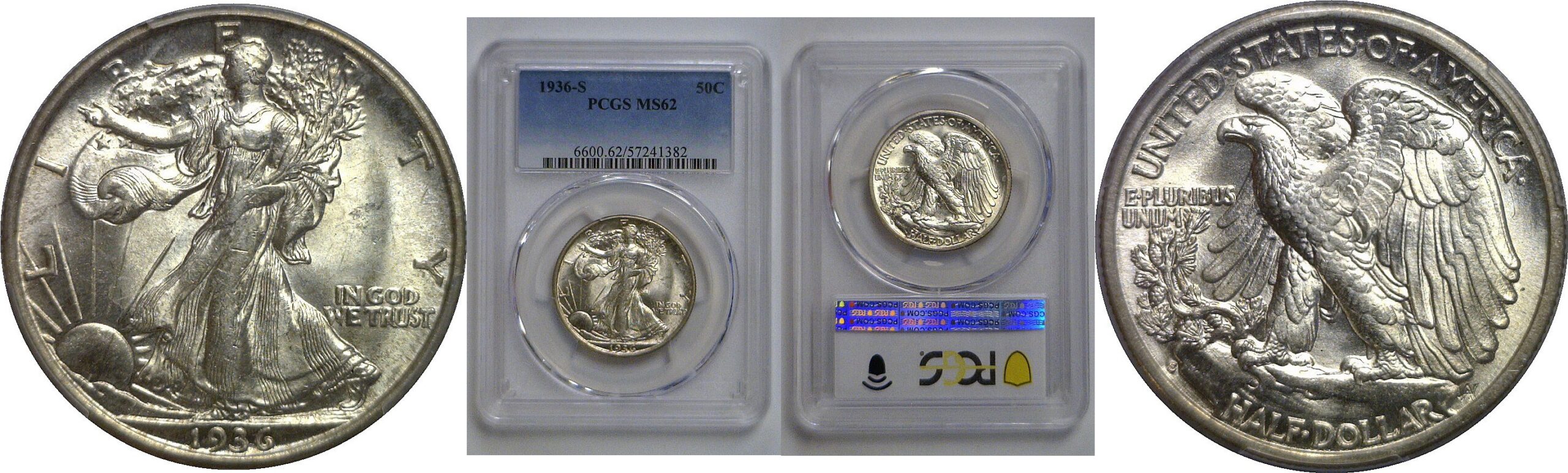 1936-S Walking Liberty Half Dollar   PCGS MS-62