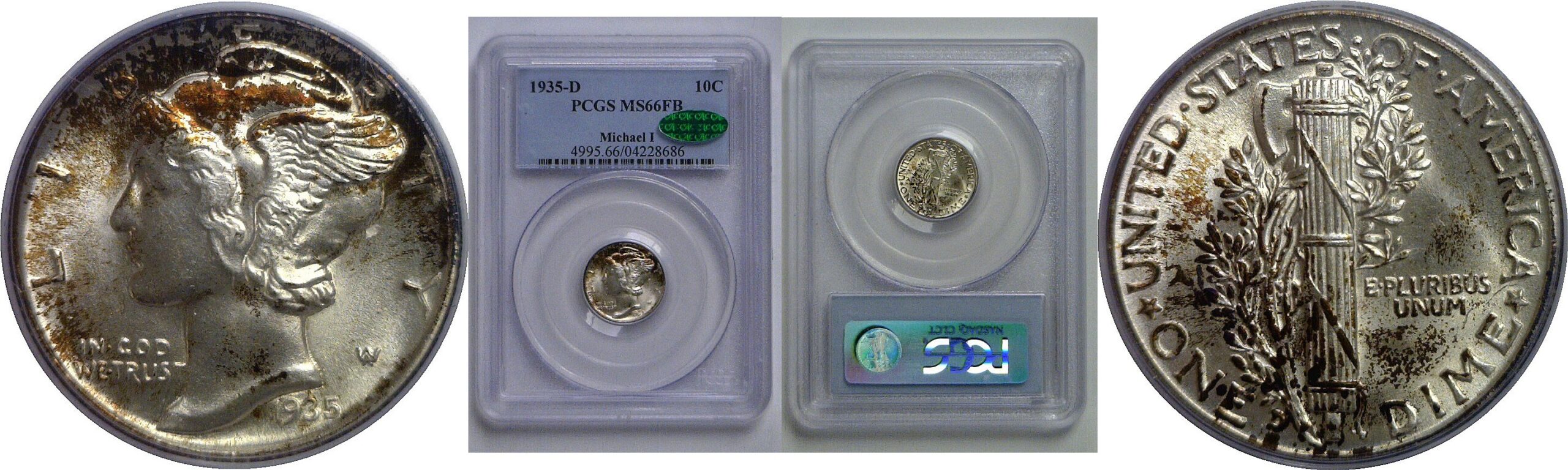 1935-D Mercury Dime   PCGS MS-66 FB  CAC