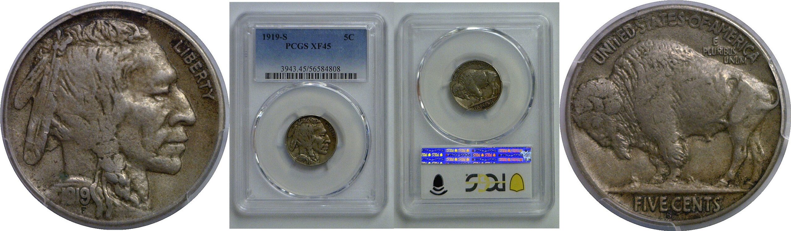 1919-S Buffalo Nickel   PCGS XF-45