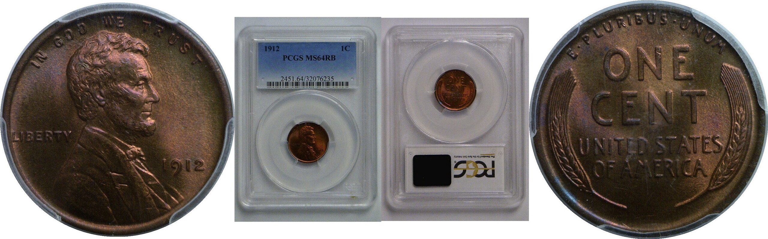 1912 Lincoln Cent   PCGS MS-64 RB