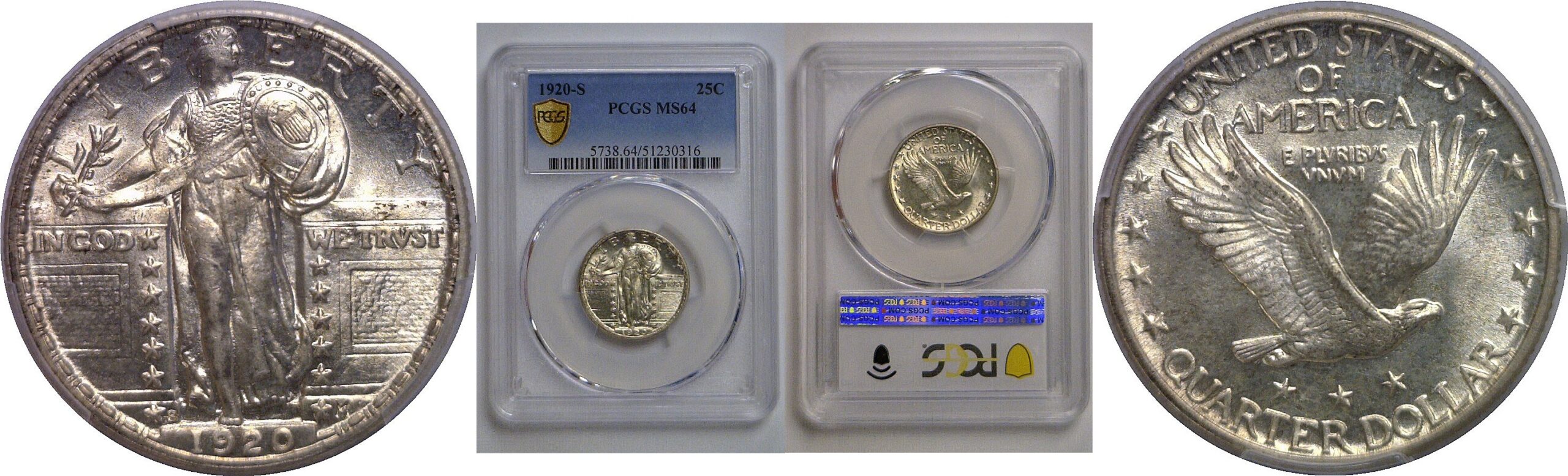 1920-S Standing Liberty Quarter   PCGS MS-64