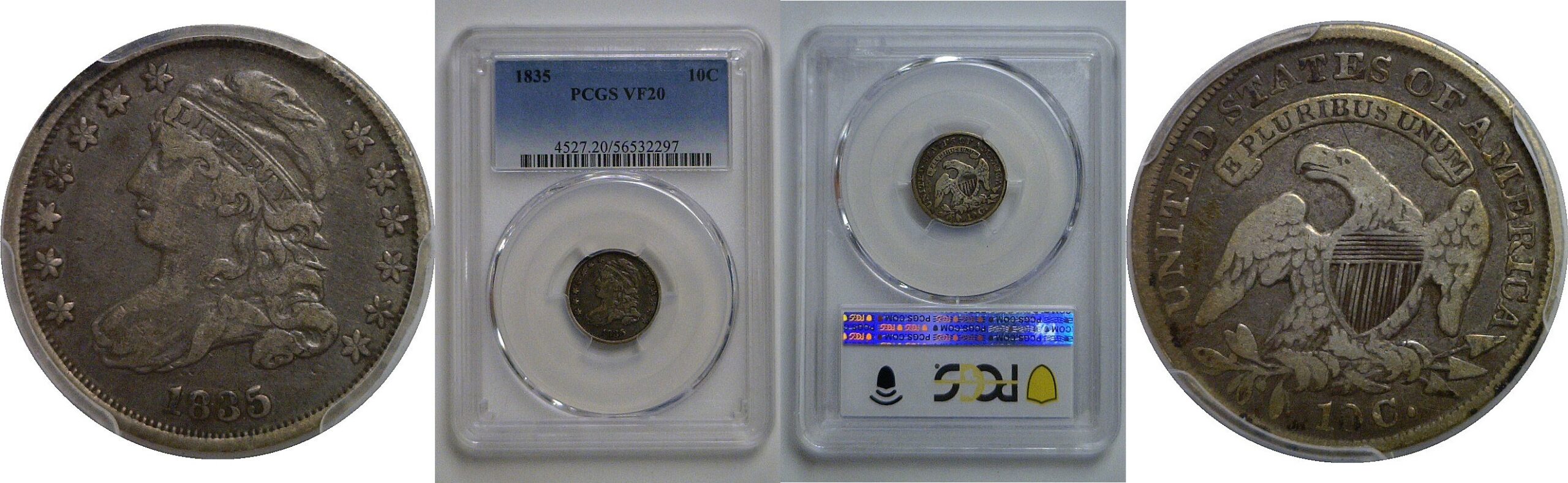 1835 Bust Dime   PCGS VF-20