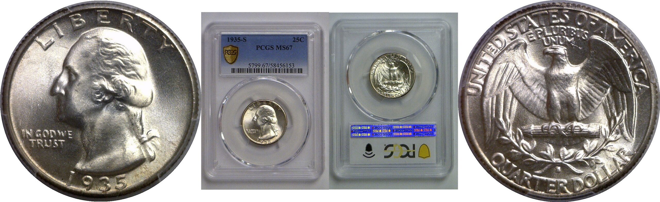 1935-S Washington Quarter   PCGS MS-67