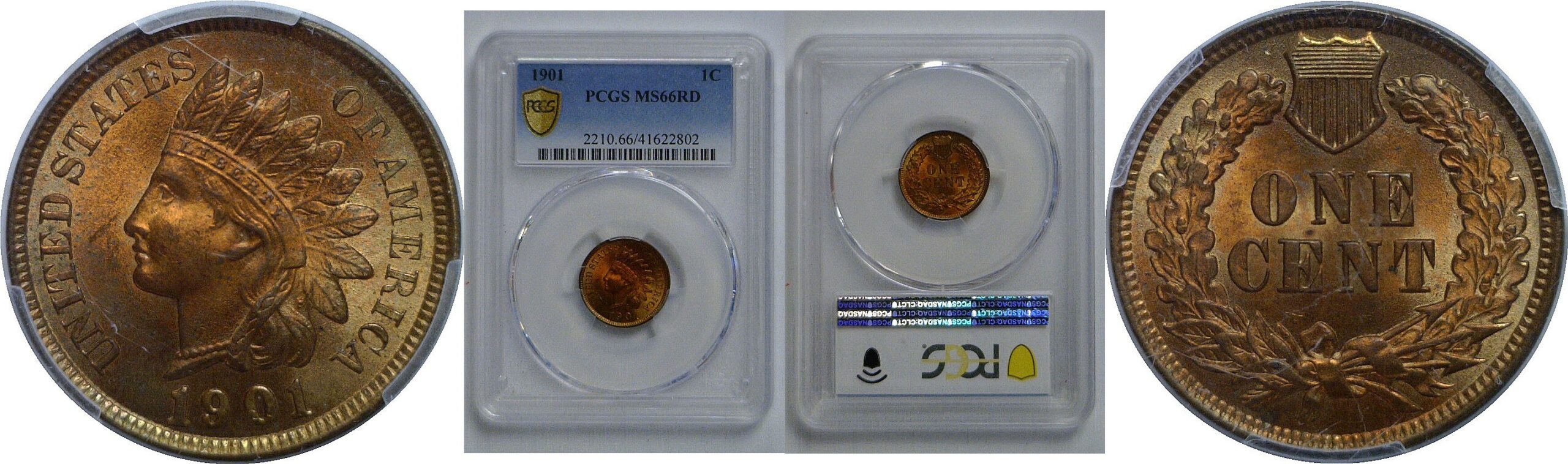 1901 Indian Head Cent   PCGS MS-66 RD