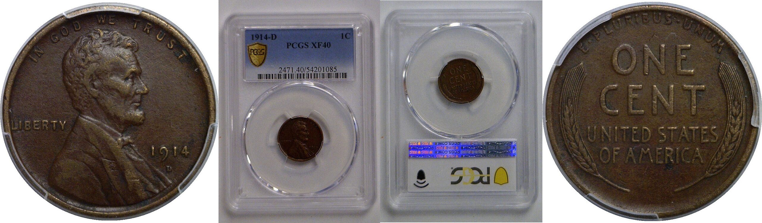 1914-D Lincoln Cent   PCGS XF-40