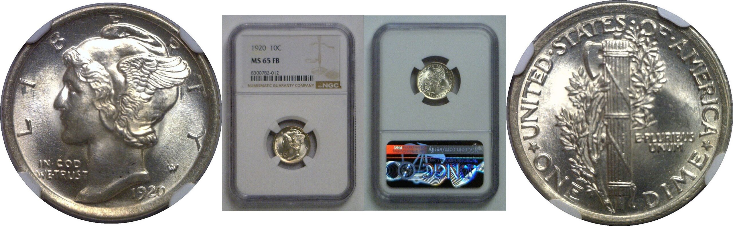 1920 Mercury Dime   NGC MS-65 FB