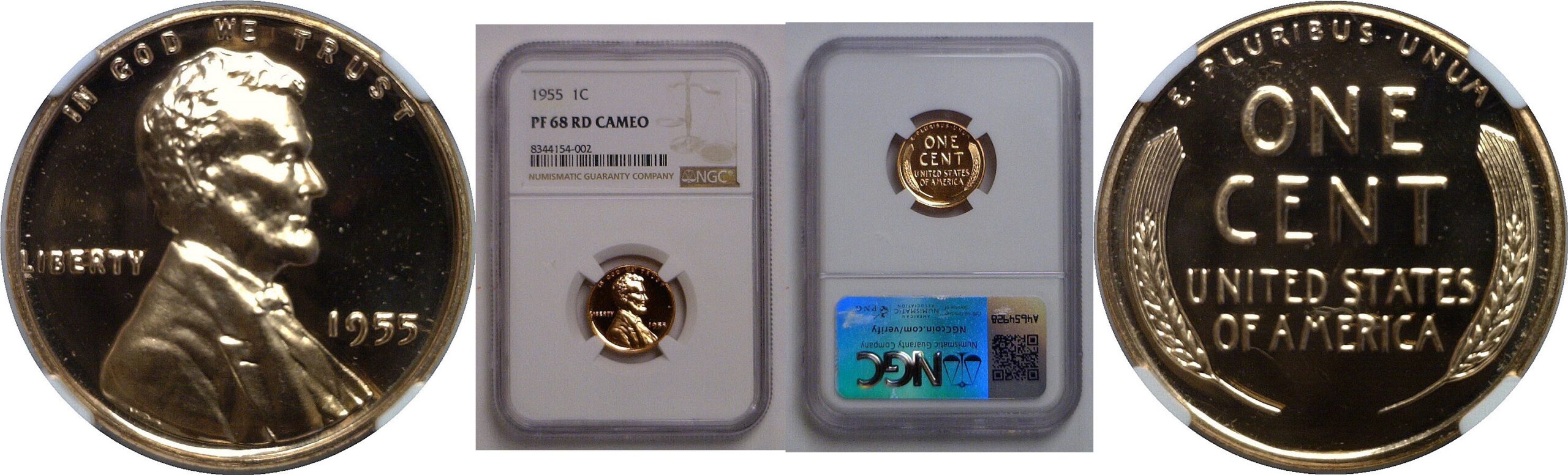 1955 Lincoln Cent   NGC PF-68 Cameo