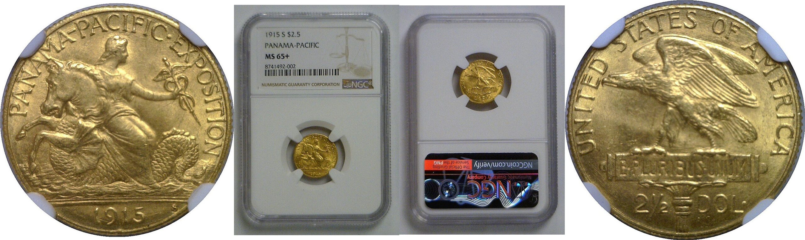 1915-S $2 1/2 Panama-Pacific Gold Commemorative   NGC MS-65+
